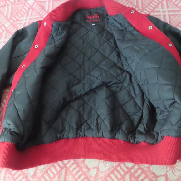 Vintage rare Coca cola livin in brick city Jacket Made In The USA leather wool M